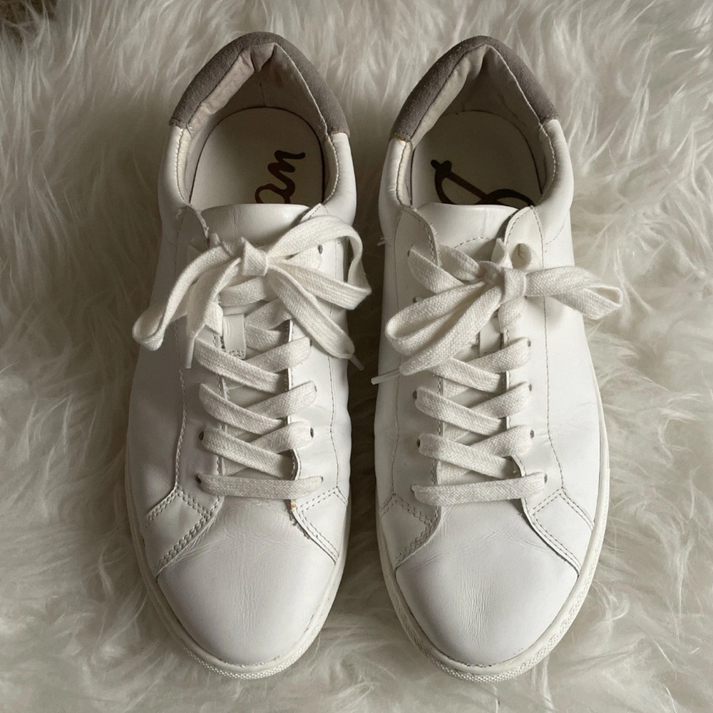 Sam Edelman White Leather Sneakers